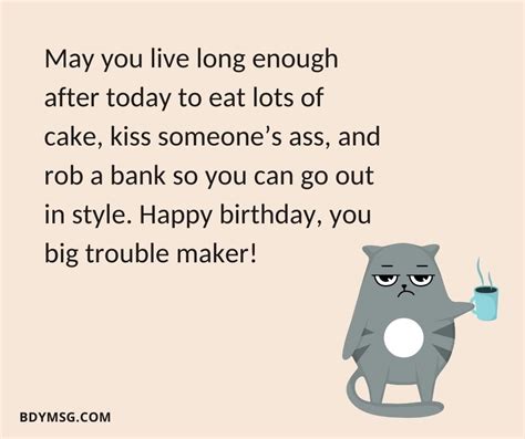 sarcastic happy birthday messages